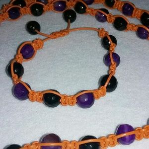 Shamballa bracelet and necklace Agate and onyx